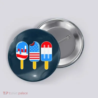 Cute American Flag Popsicles  Button