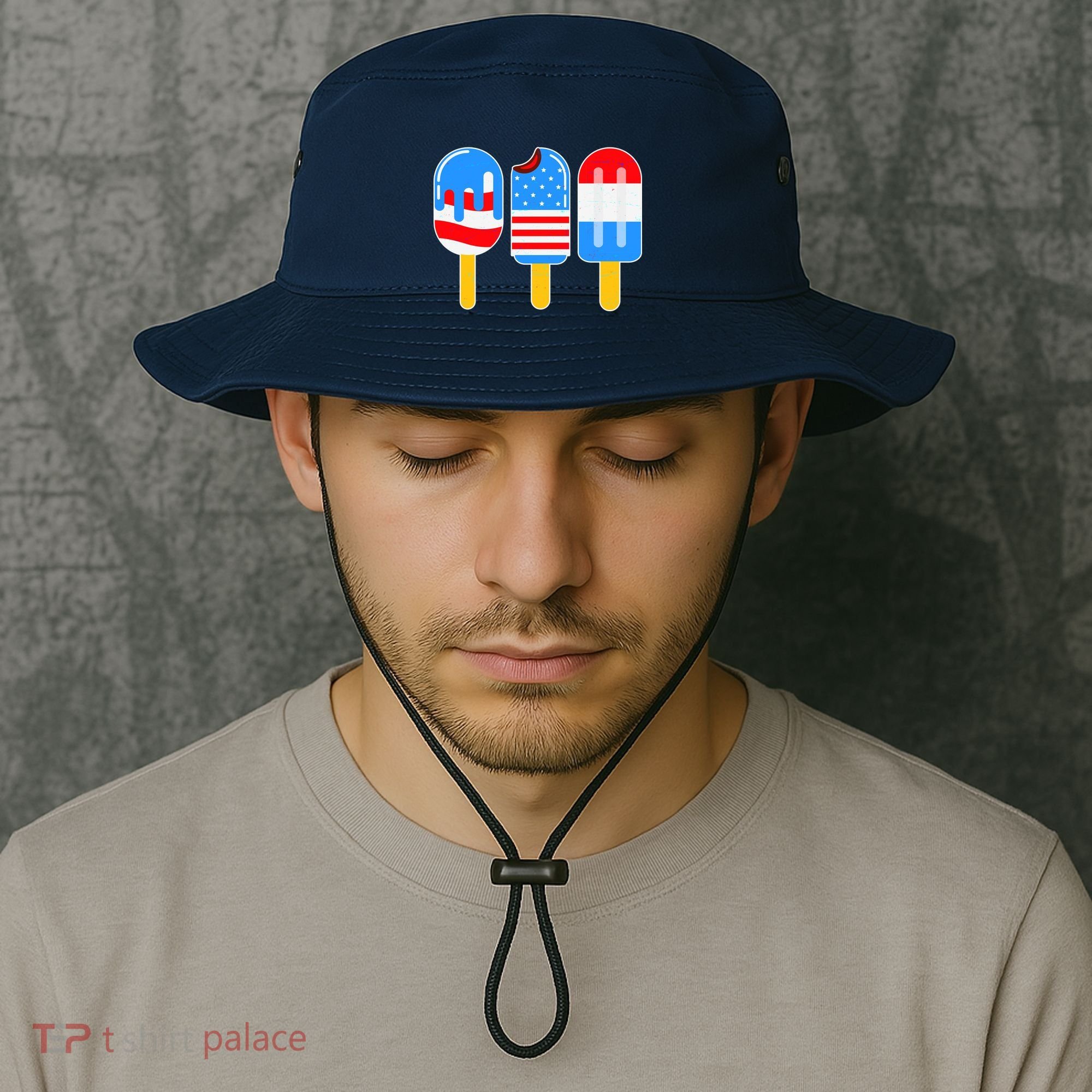 Cute American Flag Popsicles  Bucket Hat