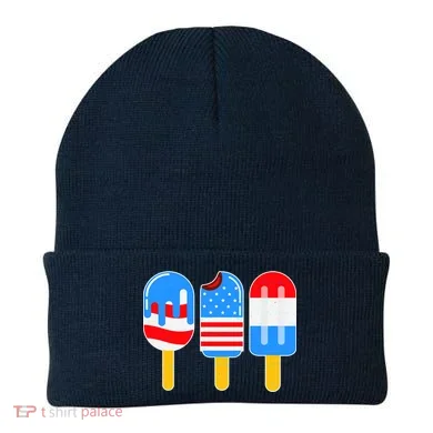 Cute American Flag Popsicles Beanie