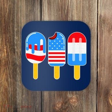 Cute American Flag Popsicles  Coaster