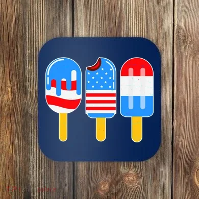 Cute American Flag Popsicles  Coaster
