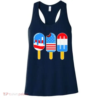 Cute American Flag Popsicles  Women's Tank Top