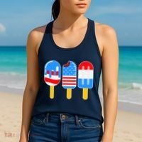 Cute American Flag Popsicles  Women's Tank Top thumb 2