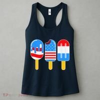 Cute American Flag Popsicles  Women's Tank Top thumb 3