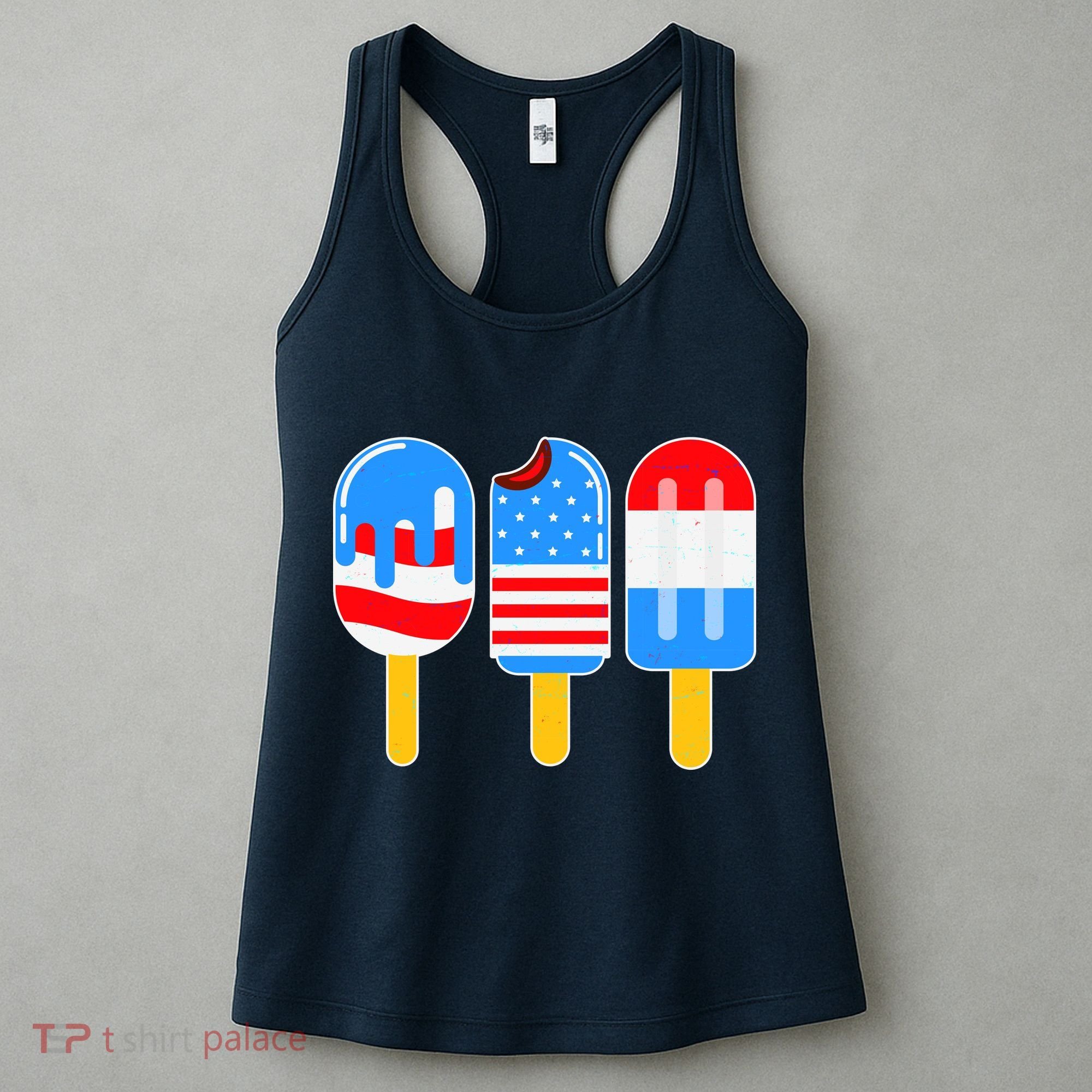 Cute American Flag Popsicles  Women's Tank Top