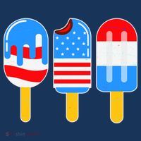 Cute American Flag Popsicles  Baby Bodysuit thumb 2