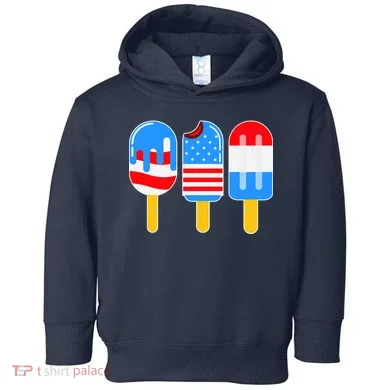 Cute American Flag Popsicles  Toddler Hoodie