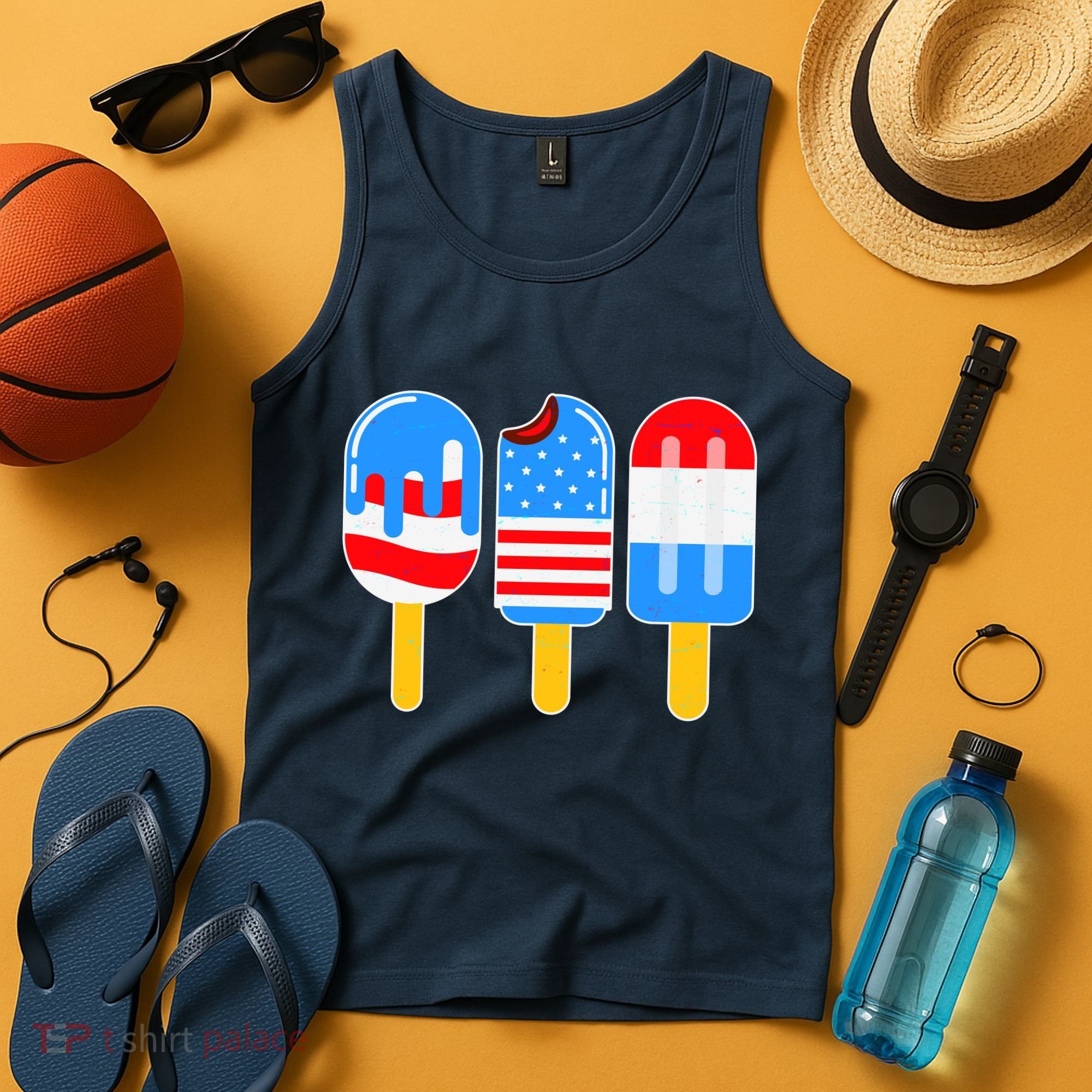 Cute American Flag Popsicles  Tank Top
