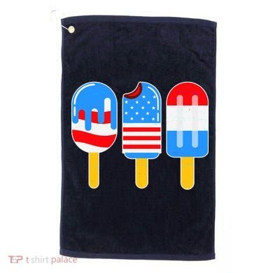 Cute American Flag Popsicles  Golf Towel