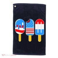 Cute American Flag Popsicles  Golf Towel thumb 0