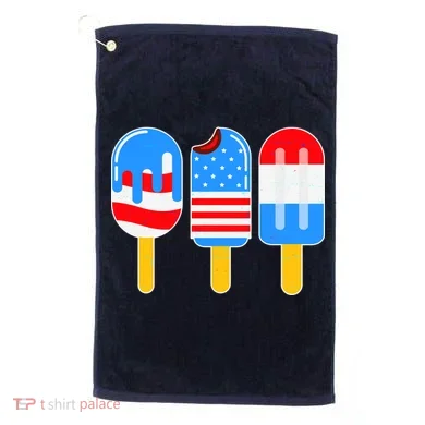 Cute American Flag Popsicles  Golf Towel