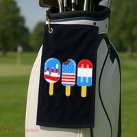 Cute American Flag Popsicles  Golf Towel thumb 2