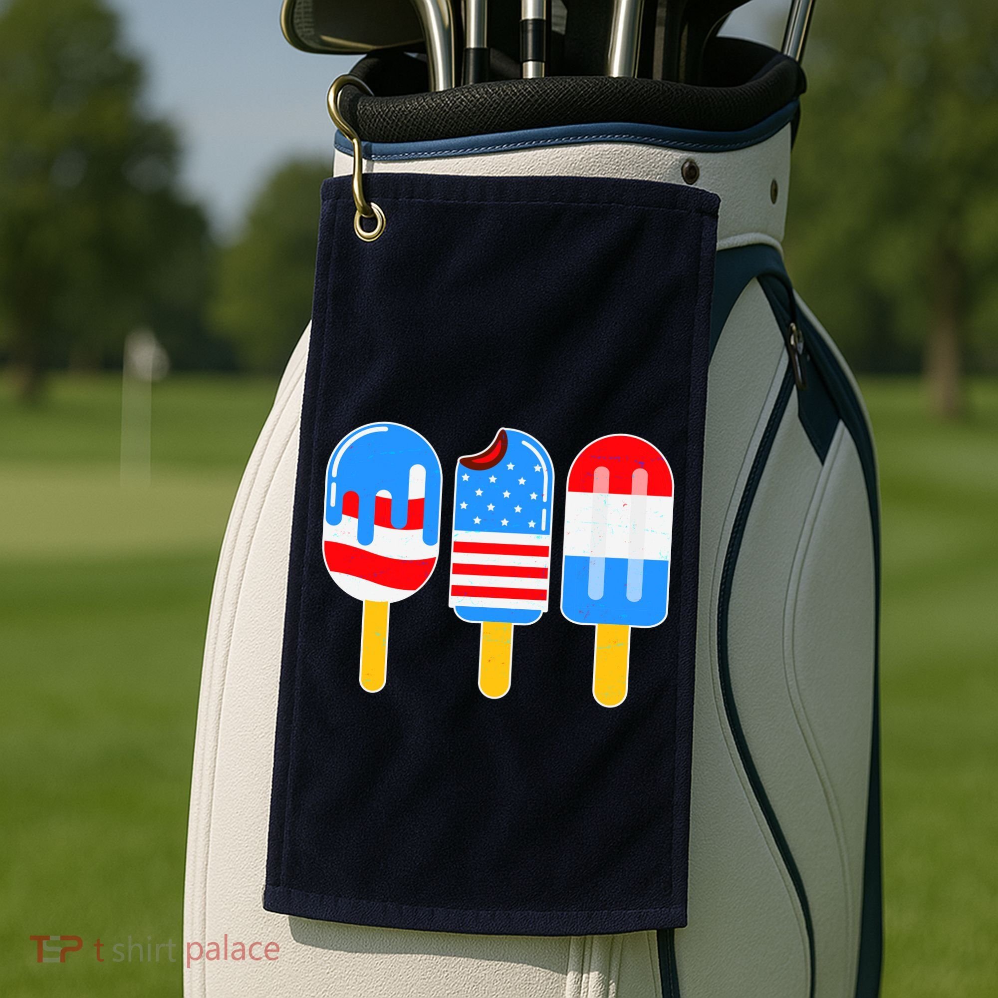 Cute American Flag Popsicles  Golf Towel