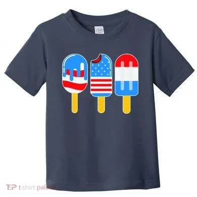 Cute American Flag Popsicles Toddler T-Shirt
