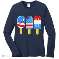 Cute American Flag Popsicles  Women's Long Sleeve Shirt thumb 0