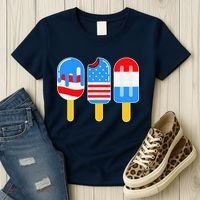 Cute American Flag Popsicles  Women's T-Shirt thumb 3