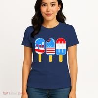 Cute American Flag Popsicles  Women's T-Shirt thumb 4