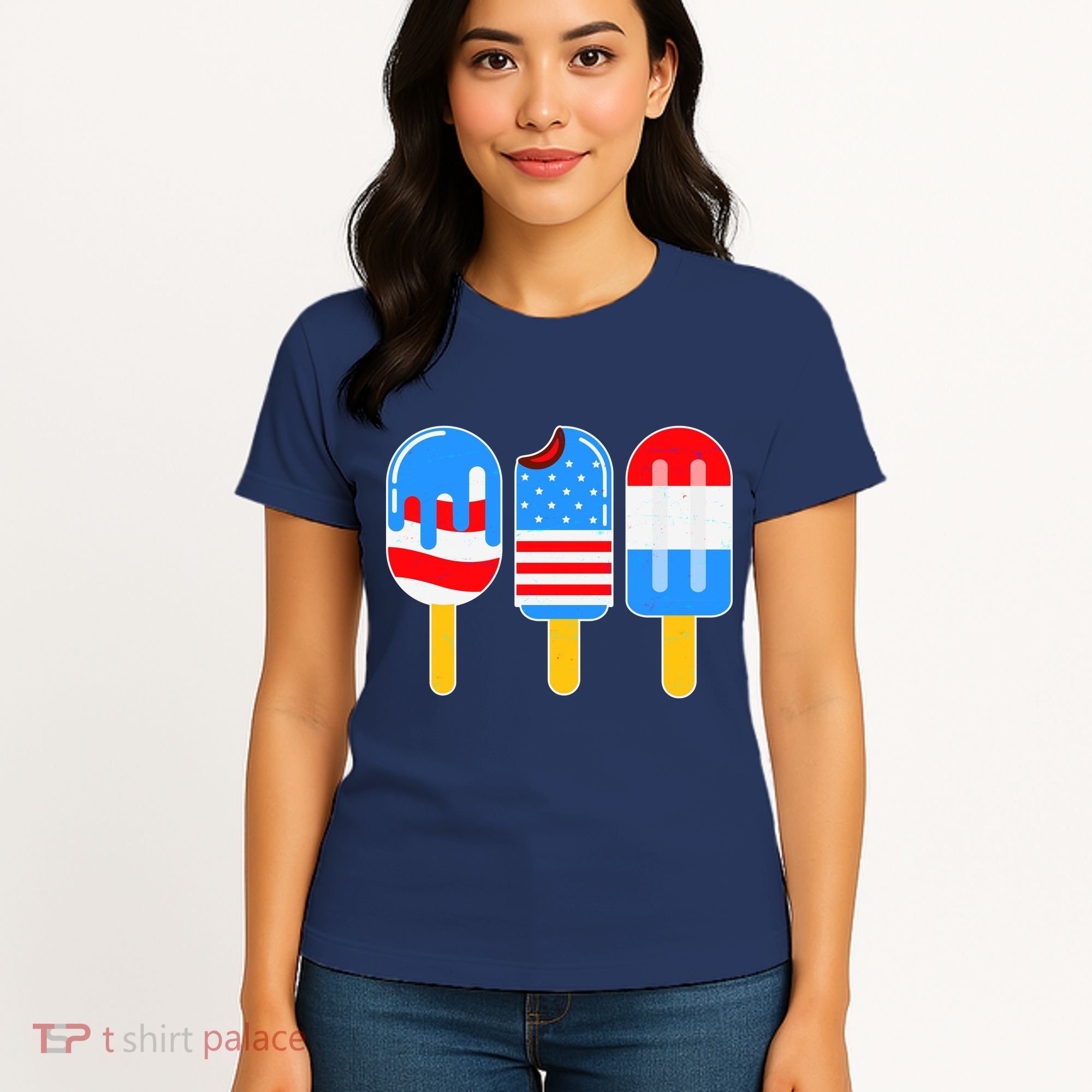 Cute American Flag Popsicles  Women's T-Shirt