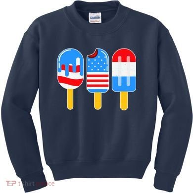 Cute American Flag Popsicles  Kids Sweatshirt