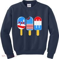 Cute American Flag Popsicles  Kids Sweatshirt thumb 0