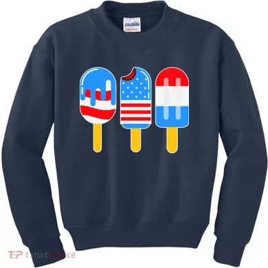 Cute American Flag Popsicles  Kids Sweatshirt