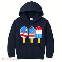 Cute American Flag Popsicles  Kids Hoodie thumb 0