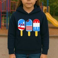 Cute American Flag Popsicles  Kids Hoodie thumb 3