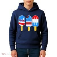 Cute American Flag Popsicles  Kids Hoodie thumb 4