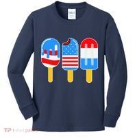 Cute American Flag Popsicles  Kids Long Sleeve Shirt thumb 0