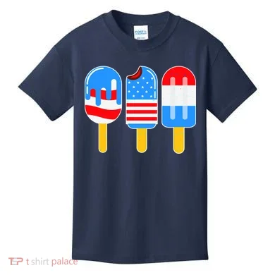 Cute American Flag Popsicles Kids T-Shirt
