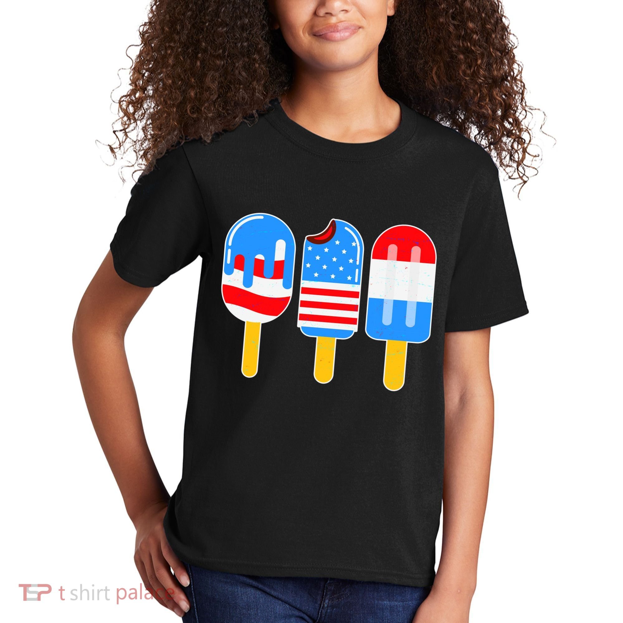 Cute American Flag Popsicles  Kids T-Shirt