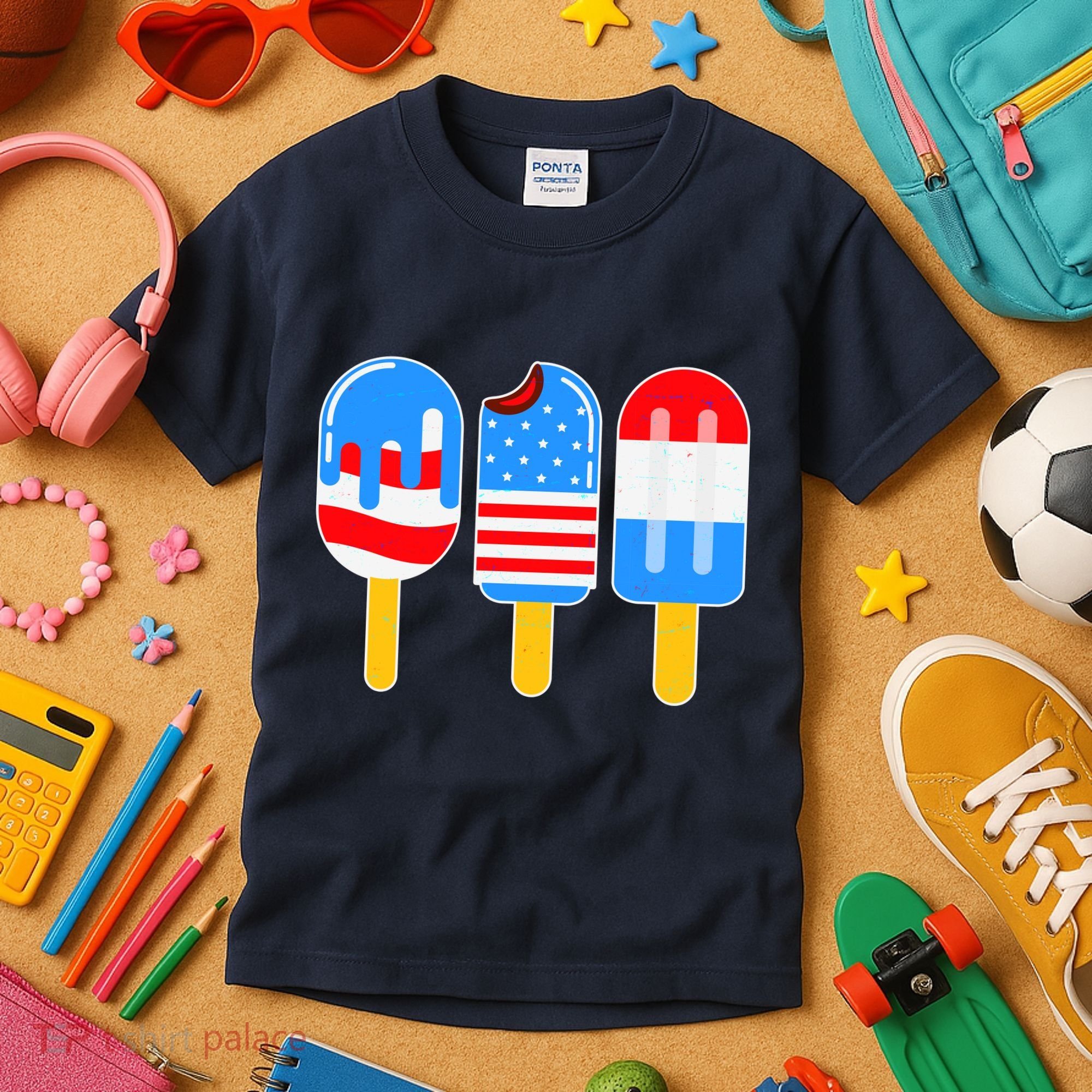 Cute American Flag Popsicles  Kids T-Shirt