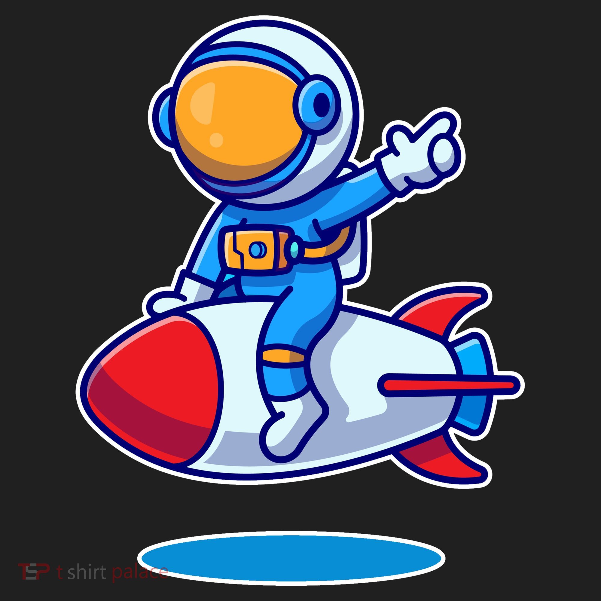 Cute Astronaut On Rocket Cartoon Tumbler