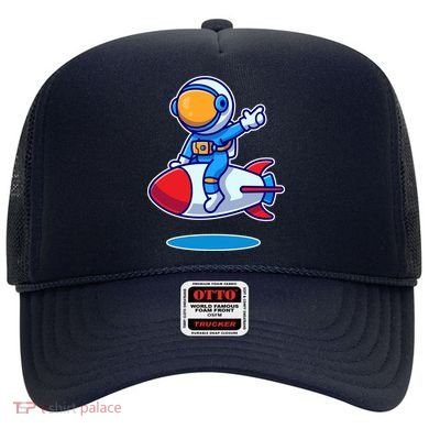 Cute Astronaut On Rocket Cartoon Hat
