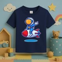 Cute Astronaut On Rocket Cartoon Toddler T-Shirt thumb 3
