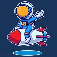 Cute Astronaut On Rocket Cartoon Toddler T-Shirt thumb 4