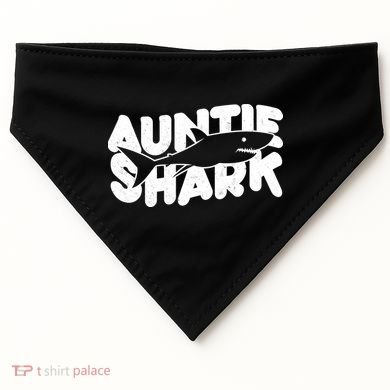 Cute Auntie Shark USA-Made Doggie Bandana
