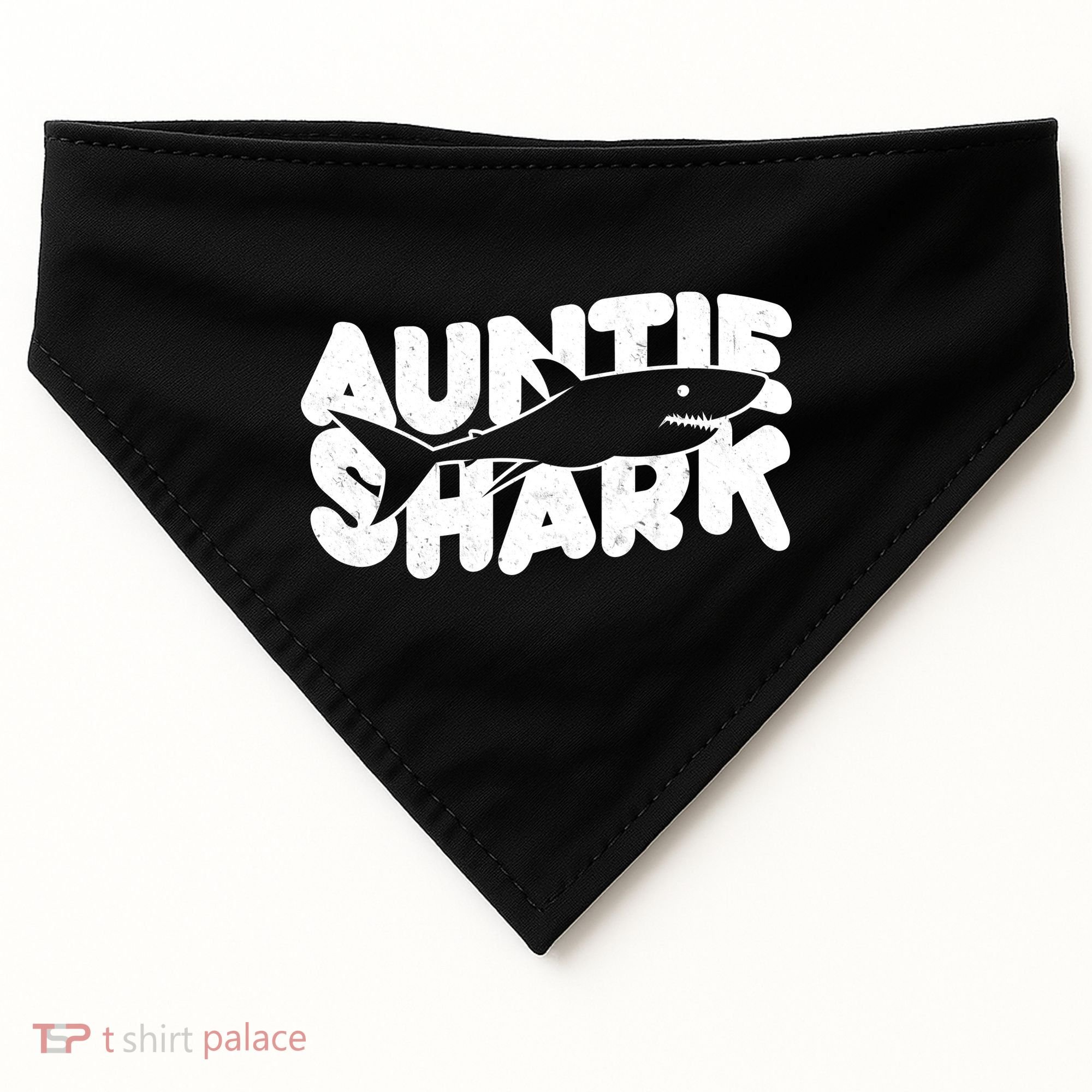 Cute Auntie Shark USA-Made Doggie Bandana