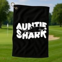 Cute Auntie Shark Golf Towel thumb 1