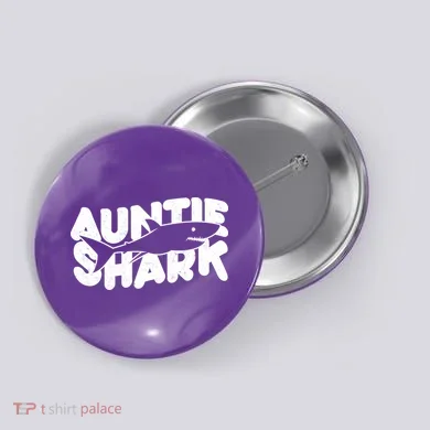 Cute Auntie Shark Button