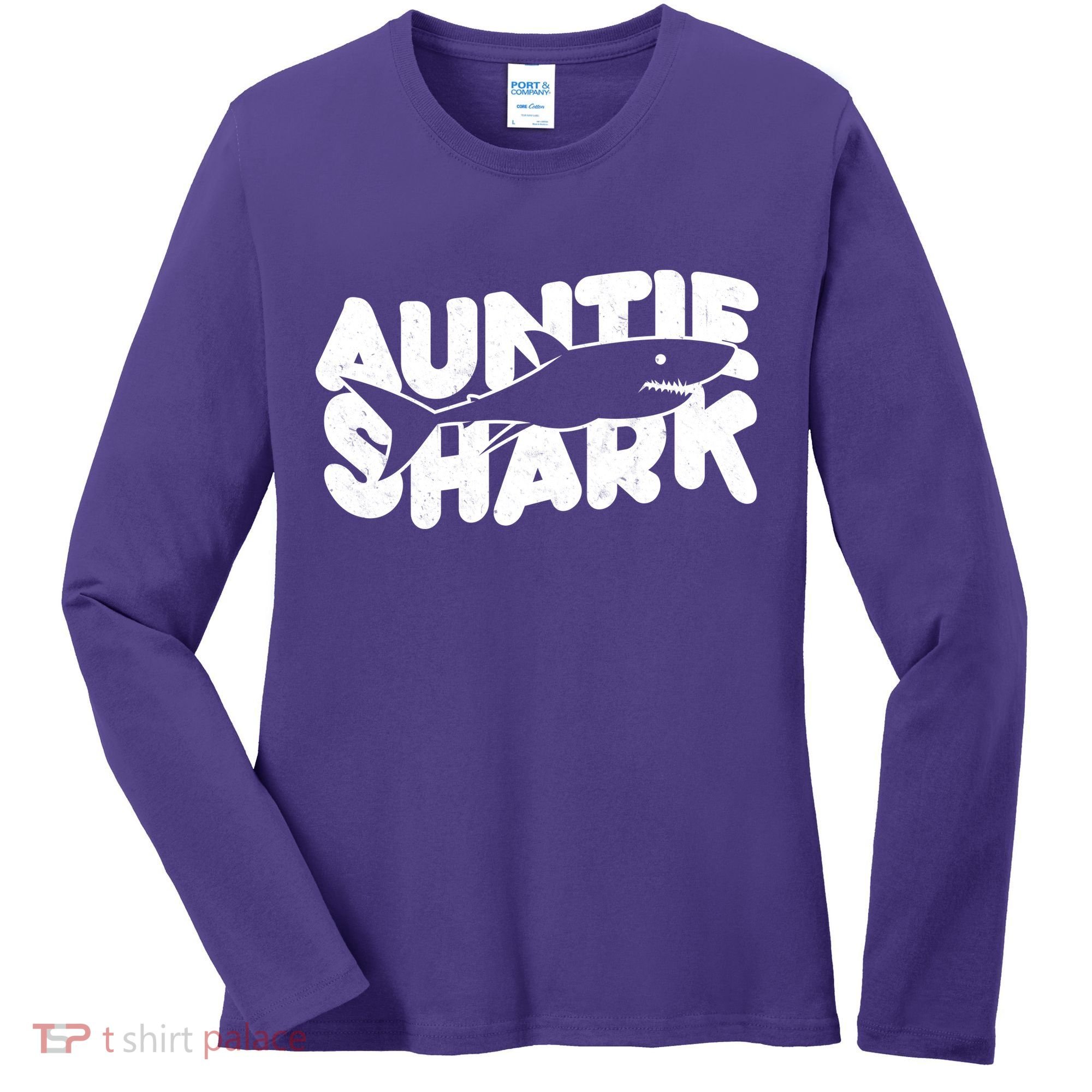 Cute Auntie Shark Women's Long Sleeve Shirt