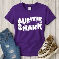 Cute Auntie Shark Women's T-Shirt thumb 3