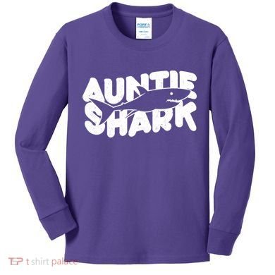 Cute Auntie Shark Kids Long Sleeve Shirt