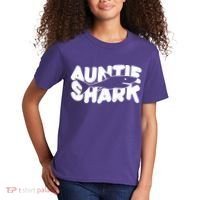 Cute Auntie Shark Kids T-Shirt thumb 2