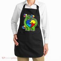 Cute Autism Dino Puzzle Piece Heart Apron thumb 2