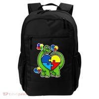 Cute Autism Dino Puzzle Piece Heart Backpack thumb 0