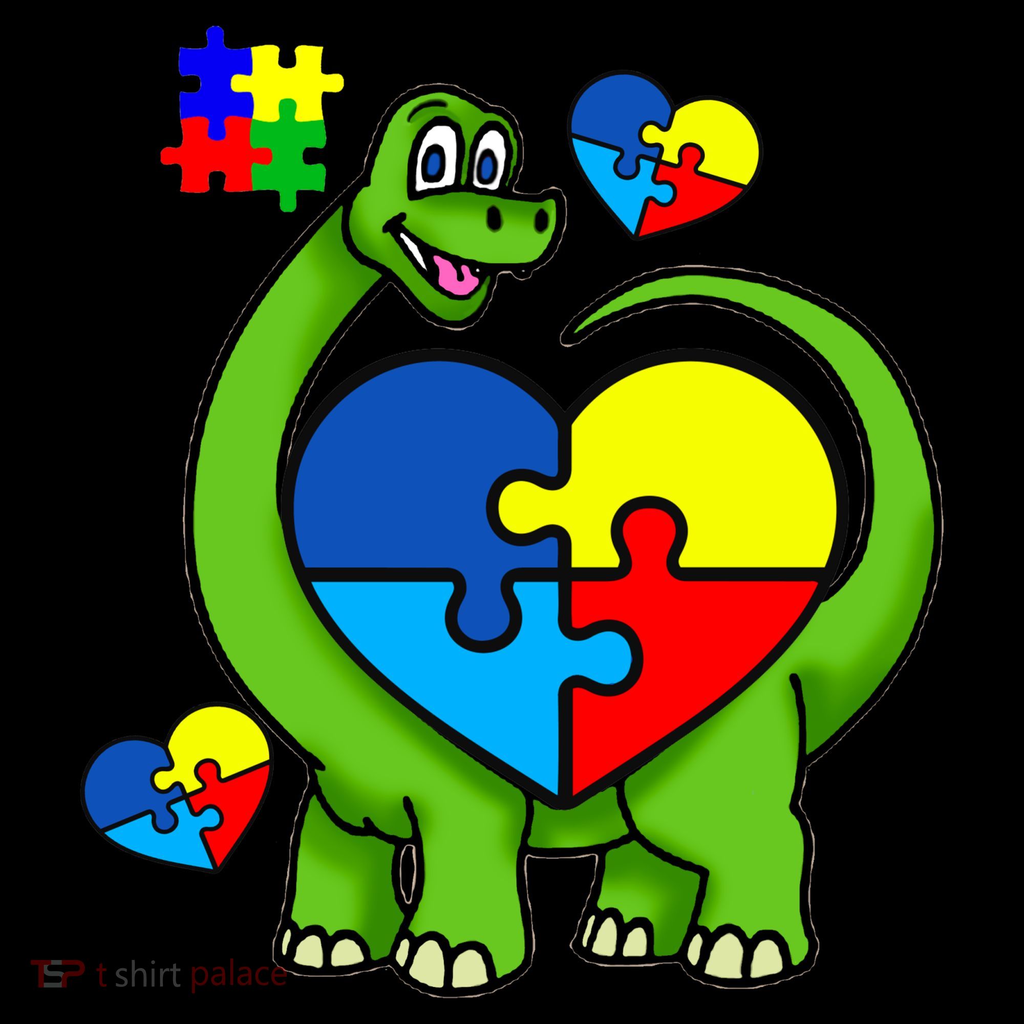 Cute Autism Dino Puzzle Piece Heart Coffee Mug