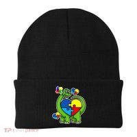 Cute Autism Dino Puzzle Piece Heart Beanie thumb 0
