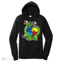Cute Autism Dino Puzzle Piece Heart Women's Hoodie thumb 0
