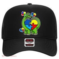 Cute Autism Dino Puzzle Piece Heart Hat thumb 0